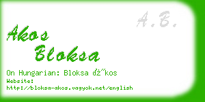 akos bloksa business card